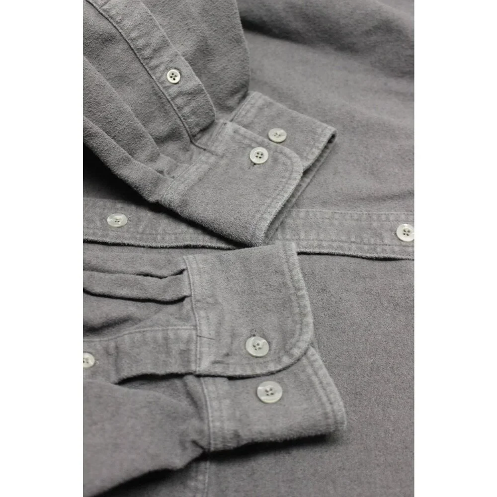 Cabela's men's gray deerskin soft cotton chamois button down long sleeve shirt‎